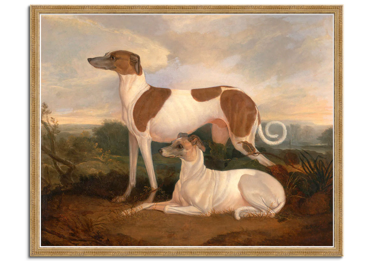 Two greyhounds in a Landscape by 