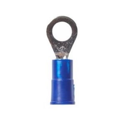 3M™ Highland™ 051128-60038 Insulated Standard Ring Terminal, 16 to 14 AWG Conductor, 0.9 in L, Butted Seam Barrel, Blue