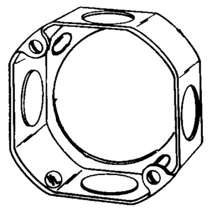 Appozgcomm 3OE-1/2 Octagon Box Extension Ring, 9 in L x 10 in W x 1/2 in D, Steel