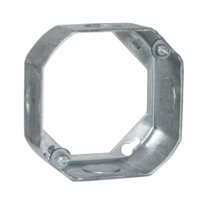 RACO® 128 Extension Ring, 2 Gangs, 4 in L x 4 in W x 1-1/2 in D, Steel