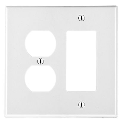 Hubbell Wiring Device-Kellems P826W WALLPLATE, 2-G, 1) DUP 1) DEC, WH