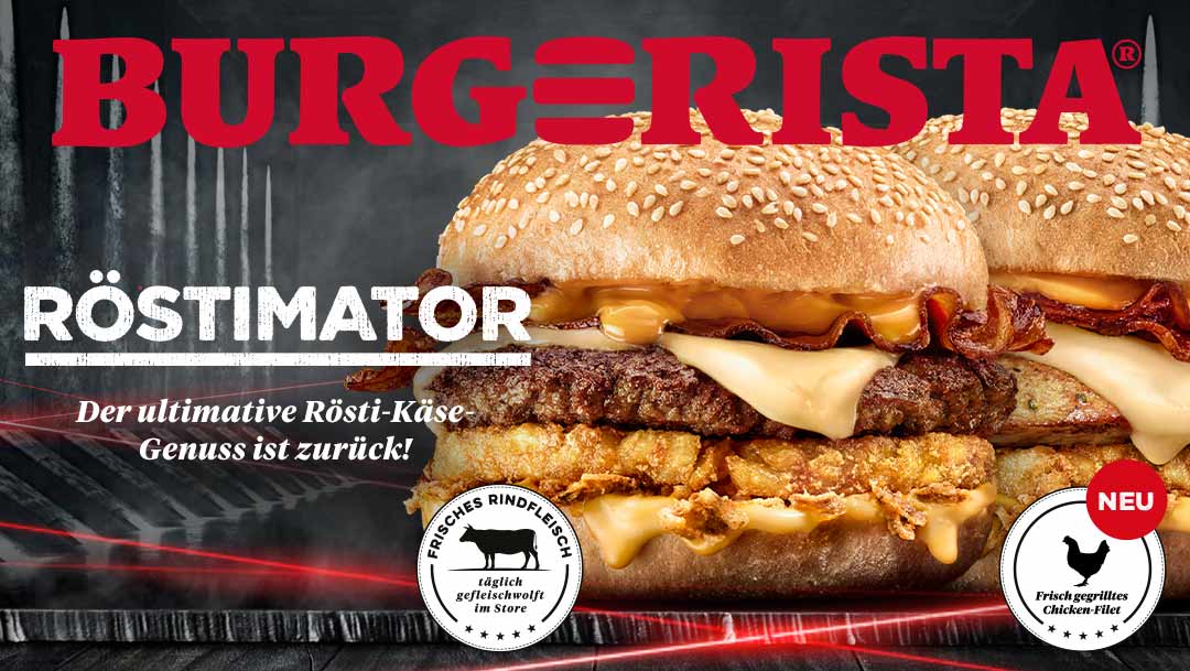 BURGERISTA Geschmacks-Blockbuster ist retour. BURGERISTA Geschmacks-Blockbuster ist retour.
