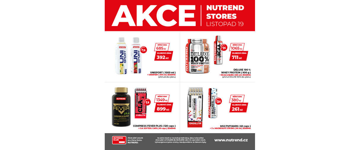 Listopadové akční zboží v NUTREND store Listopadové akční zboží v NUTREND store