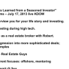 Lessons Learned from a Seasoned Investor