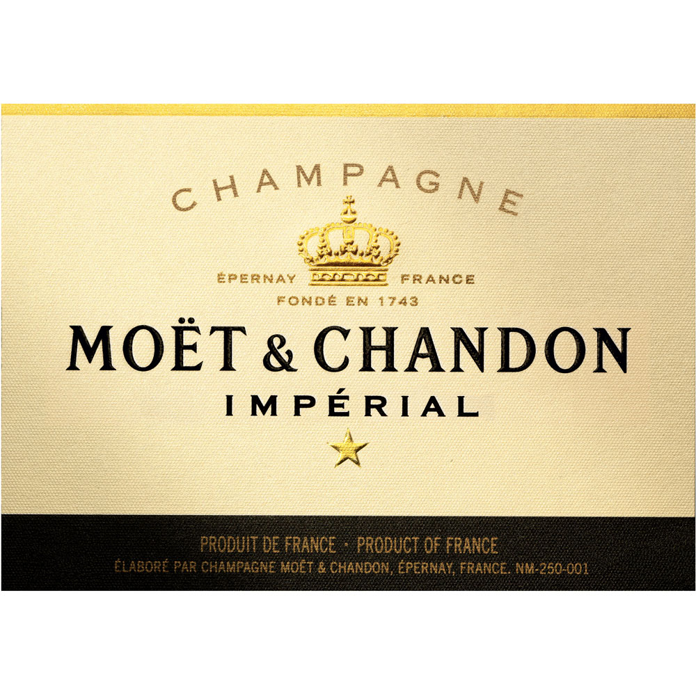 Moet & Chandon Imperial Champagne bottle label Stock Photo - Alamy