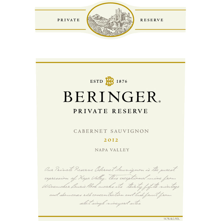 ④未開栓 Beringer Private Reserve 2012 750ml 2012 Beringer Vineyards Cabernet Sauvignon Private Reserve
