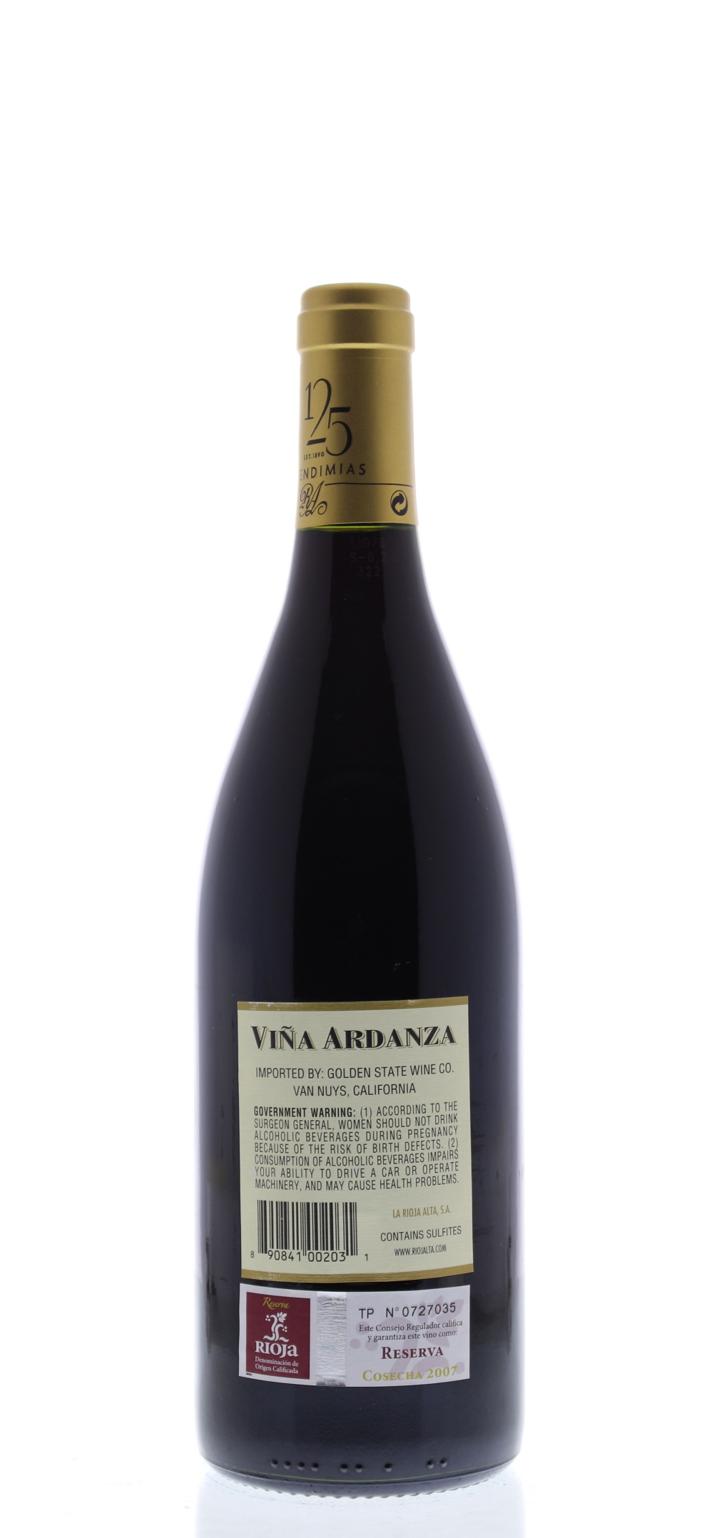 ヴィニャ・アルダンサ 2007 Viña Ardanza Reserva 2007 La Rioja Alta Rioja Viña Ardanza Reserva - CellarTracker