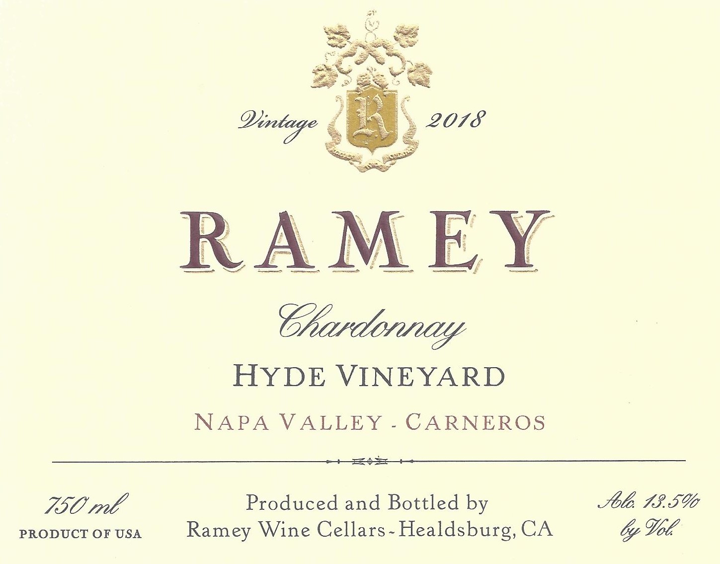 Ramey Hyde Vineyard Chardonnay 2018 | Wine.com