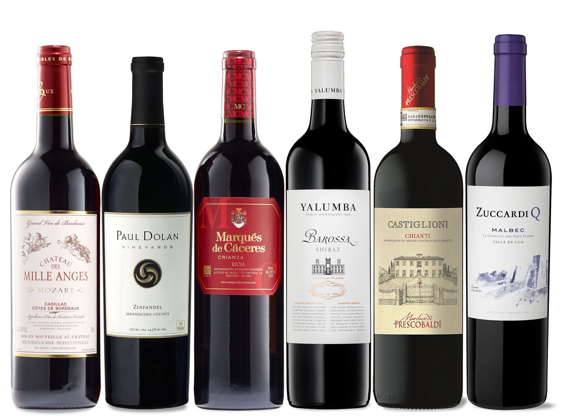 red wine collection