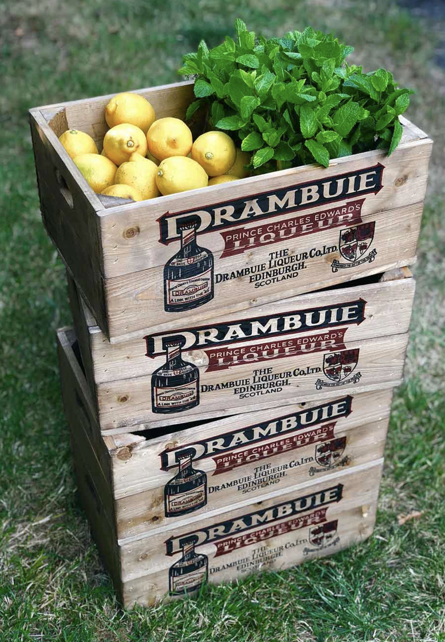 Vintage Drambuie Liquor Whiskey Crates