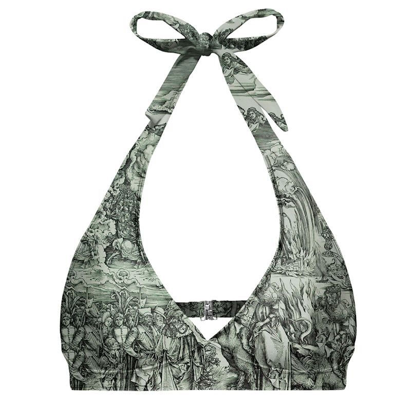 Durer Series Apocalypse Halter Neck Bikini Top Aloha From Deer Wolf Badger