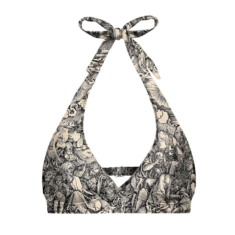 Durer Series Fifth Seal Halter Neck Bikini Top Aloha From Deer Wolf Badger