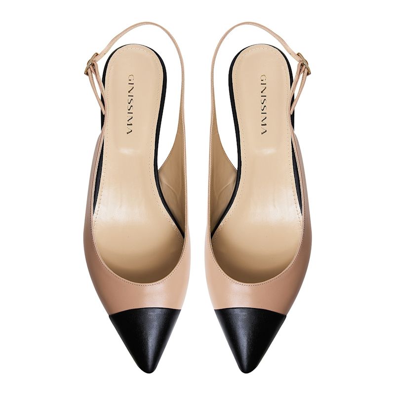 Nude Alice Slingback Flats Ginissima Wolf Badger