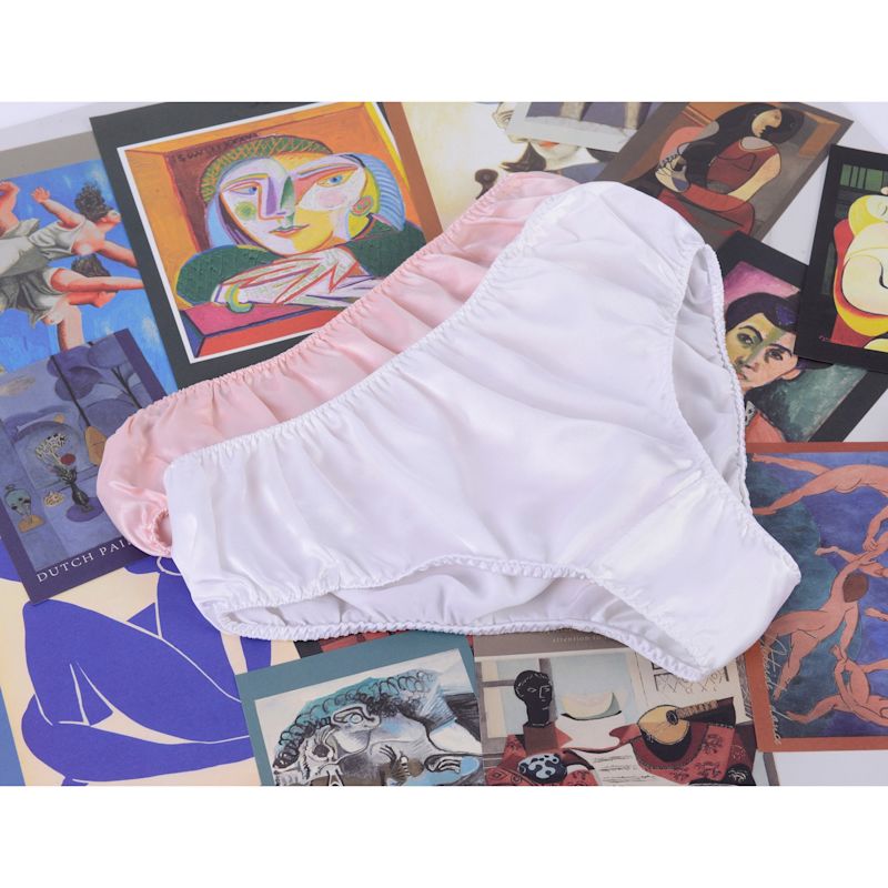 Pure Mulberry Silk Bikini Panties Mid Waist Set Of Nine Soft Strokes Silk Wolf Badger