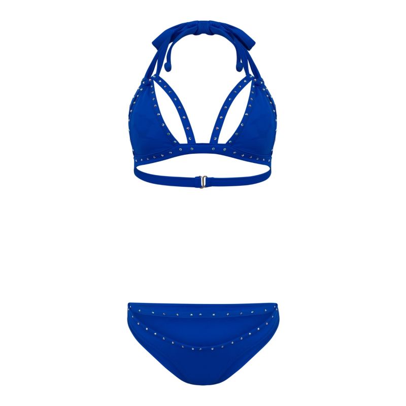 Alina Blue Crystal Cutout Triangle Bikini Set Maui X Lolita Wolf Badger