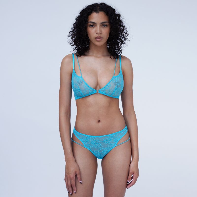 Amphitrite Low Rise Cheeky Panty Blue Flame Monique Morin Lingerie Wolf Badger