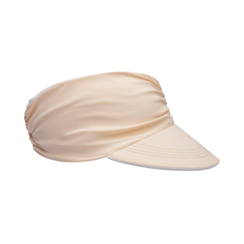 Capri Reversible Uv Visor White Nude Kalani Sunwear Wolf Badger
