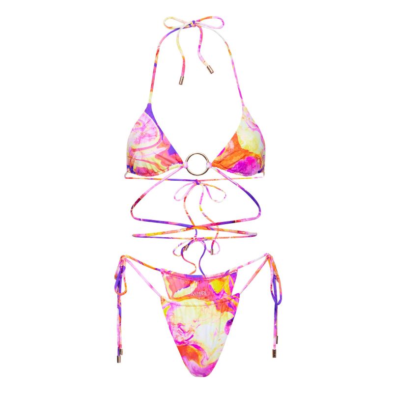 Capri String Tie Bikini Bottom Kamari Swim Wolf Badger
