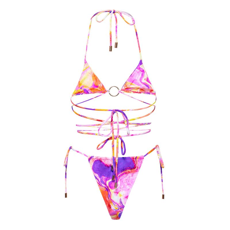 Capri String Tie Bikini Bottom Kamari Swim Wolf Badger