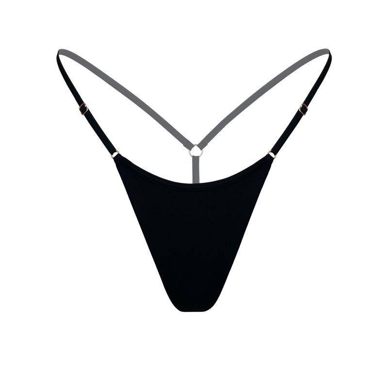 Caress Micro G String Black Monique Morin Lingerie Wolf Badger