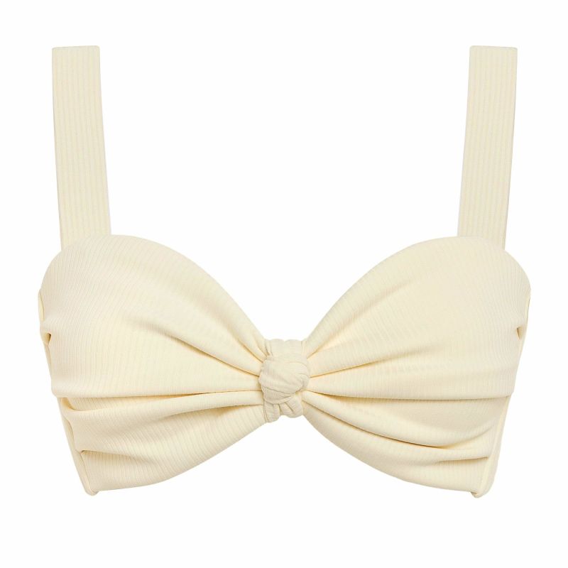 Cream Rib Hayden Bikini Top Montce Swim Wolf Badger