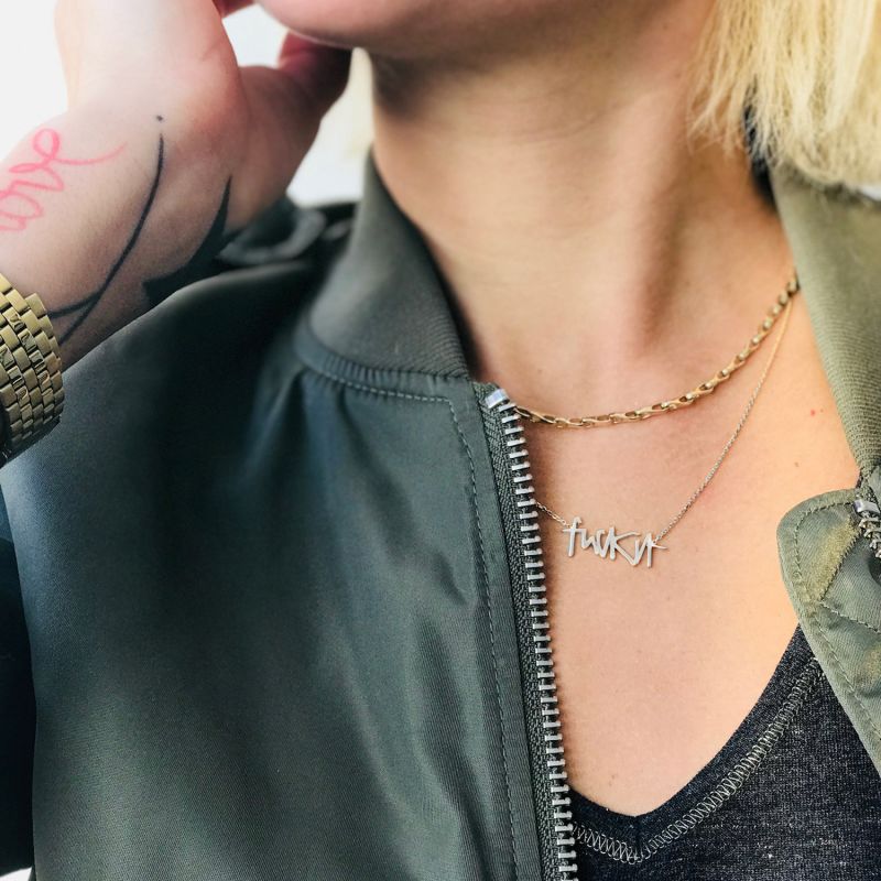 Fuck It Necklace LITZI Wolf Badger
