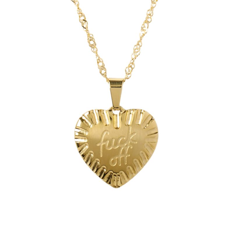 Fuck Off Heart Chain Hoops Chains LDN Wolf Badger