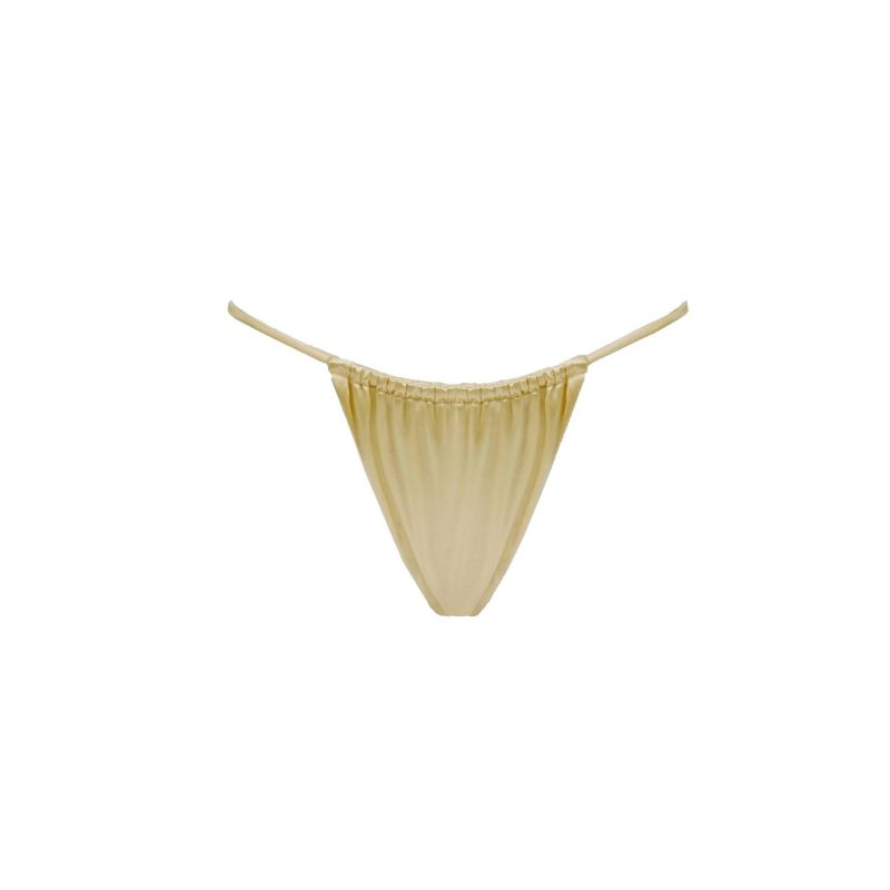 Gia Bikini Satin Bottoms In Goddess Decolet The Label Wolf Badger
