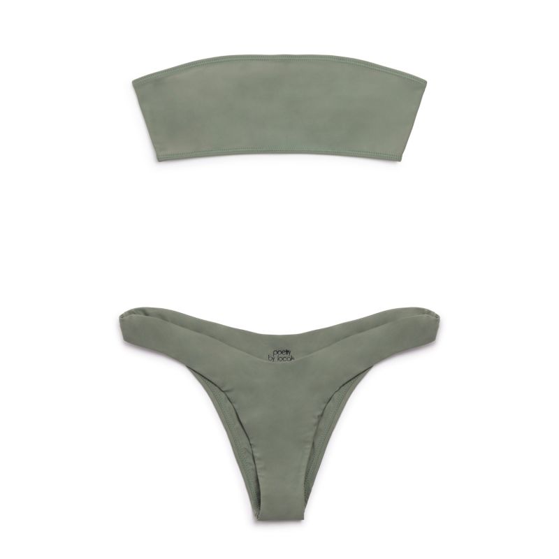 Isabela High Leg Bikini Bottoms In Sage Poetry By Locals Wolf Badger