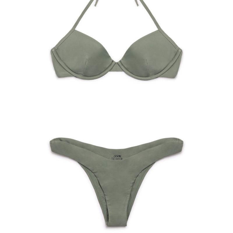 Isabela High Leg Bikini Bottoms In Sage Poetry By Locals Wolf Badger