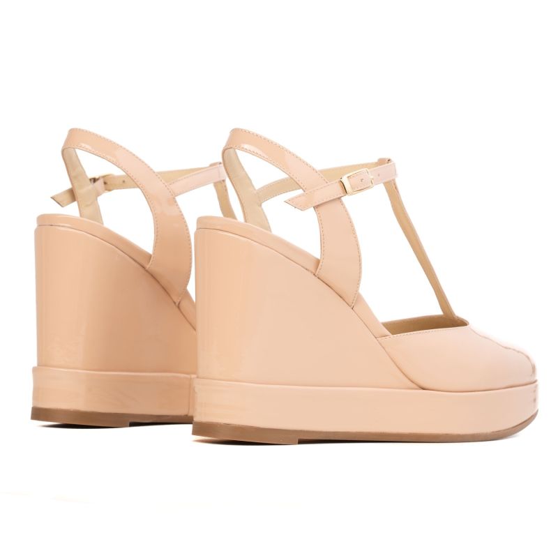 Jeanne Nude Wedges Rosamund Muir London Wolf Badger