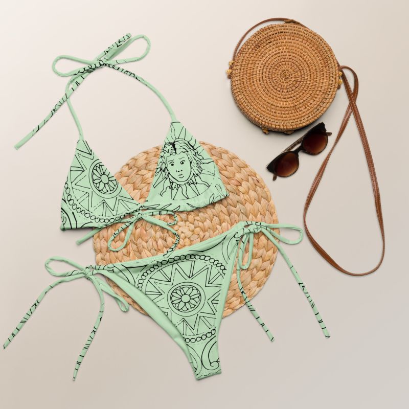 Medusa S Sea Medallion Recycled Mint Green String Bikini Formula S7