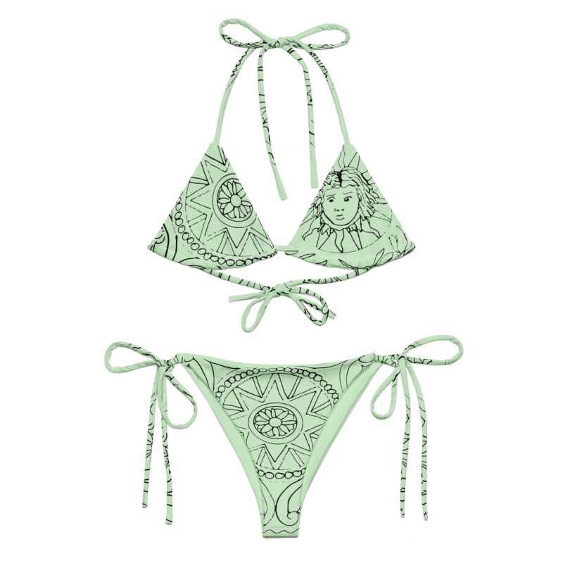 Medusa S Sea Medallion Recycled Mint Green String Bikini Formula S7