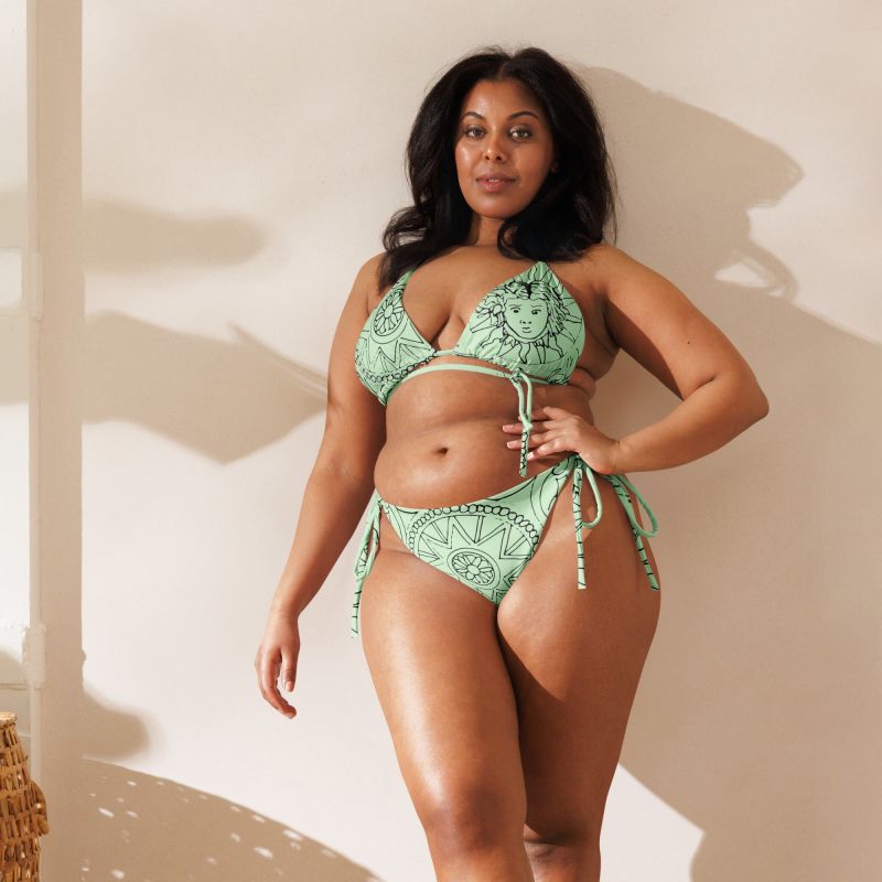 Medusa S Sea Medallion Recycled Mint Green String Bikini Formula S
