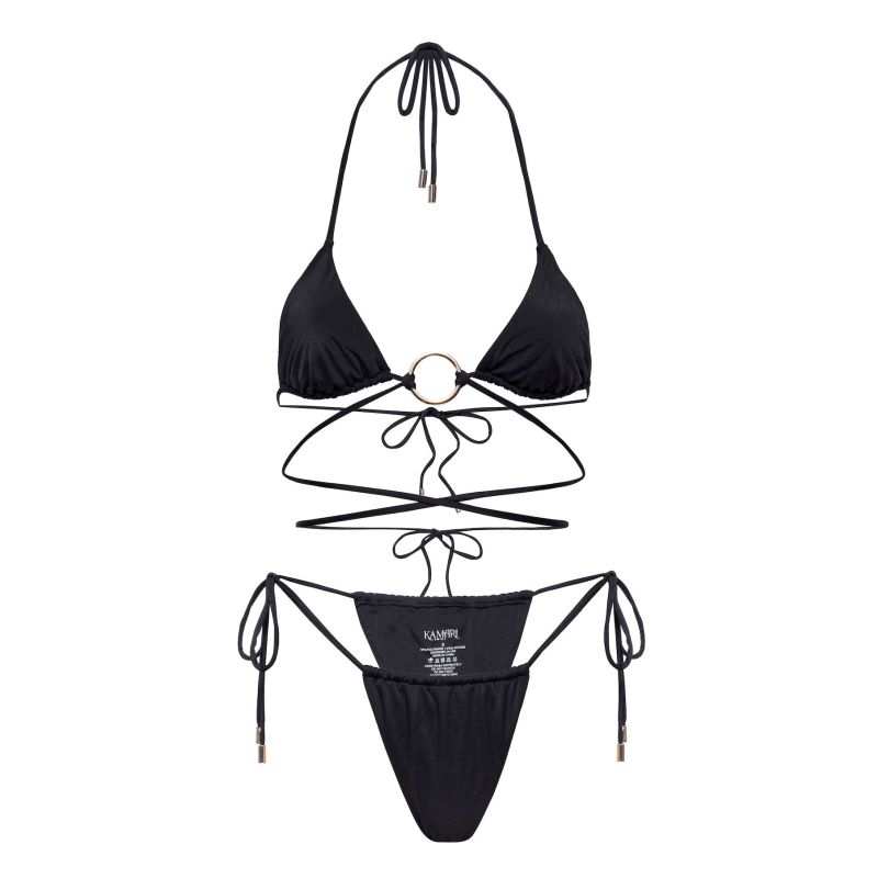 Nora Triangle Tie Bikini Top Kamari Swim Wolf Badger