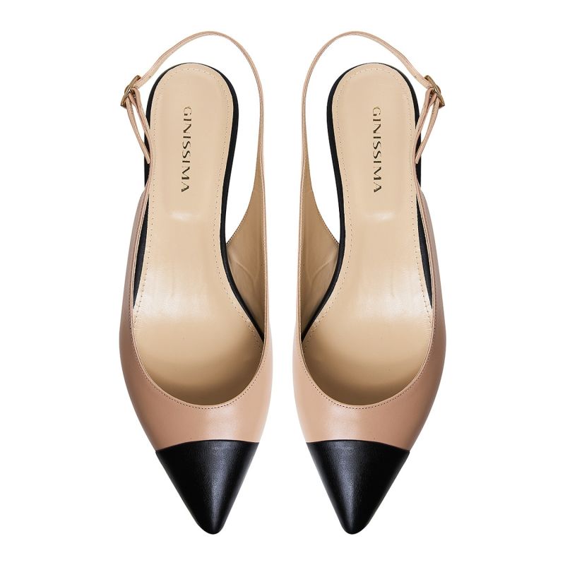 Nude Alice Slingback Flats Ginissima Wolf Badger