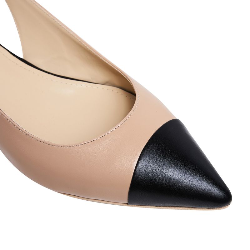 Nude Alice Slingback Flats Ginissima Wolf Badger