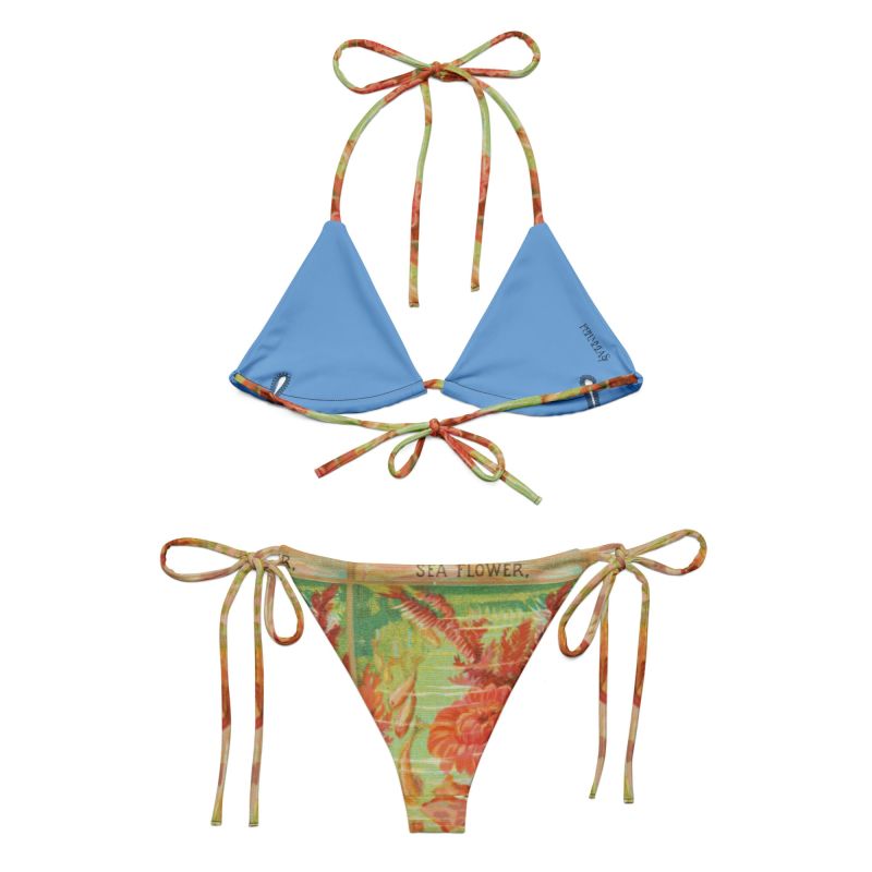 Sea Flower Print Recycled String Bikini Formula S7 Wolf Badger