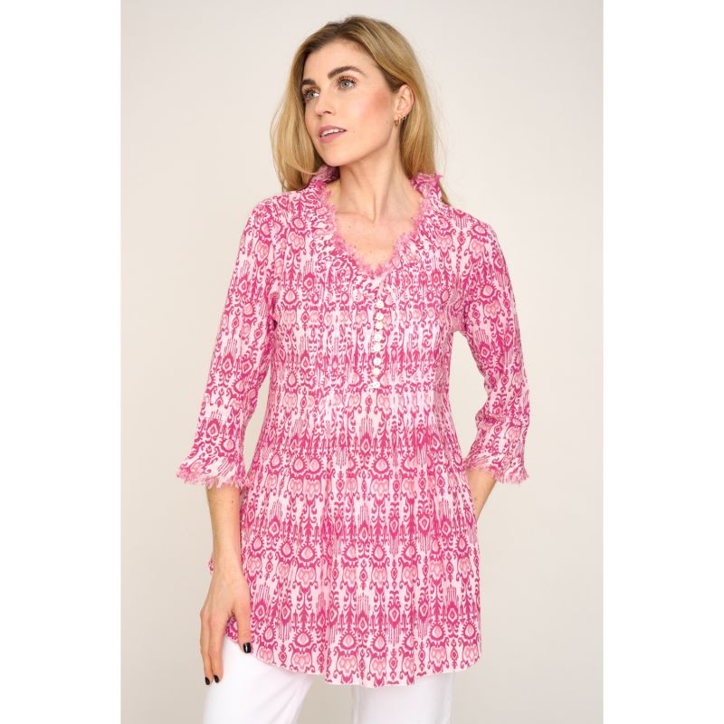 Sophie Cotton Shirt In Hot Pink Fountain At Last Wolf Badger