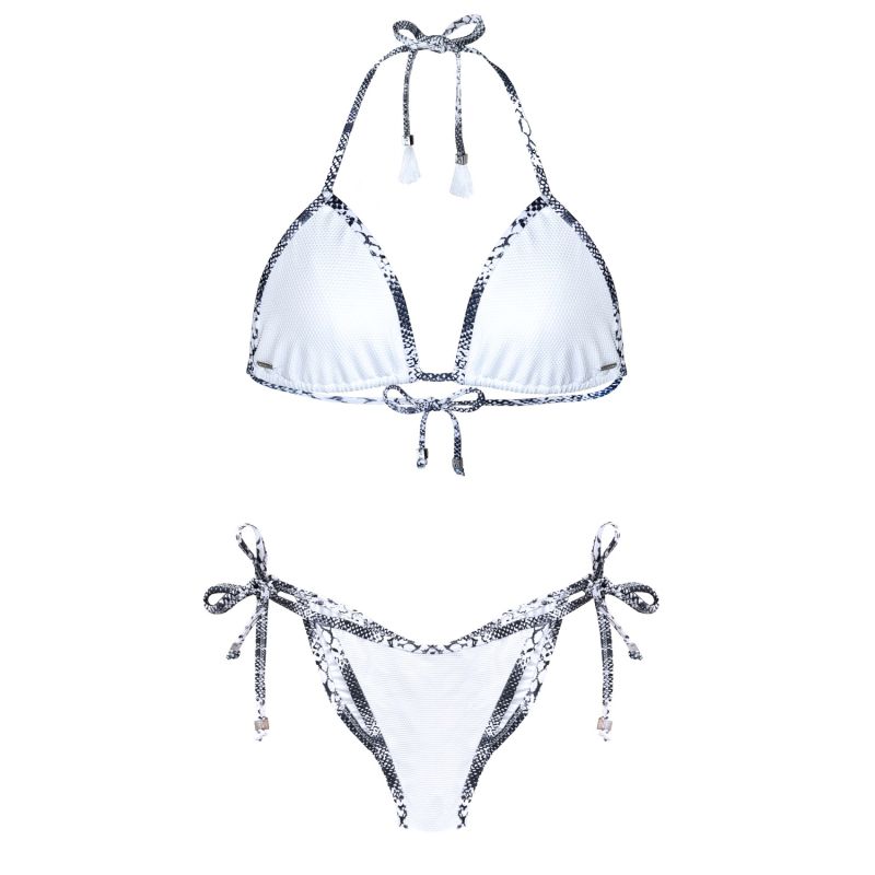 White Grey Snake Print Bikini Tamara Pia DEESSA IBIZA Wolf Badger