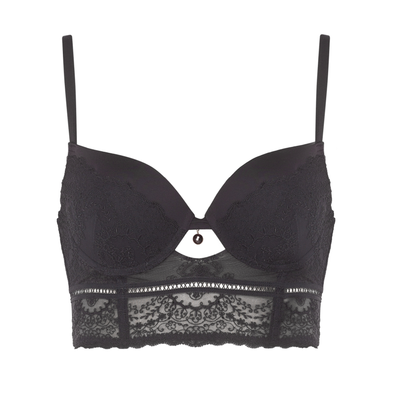 Mara Wide Lace Push Up Bra Bonbon Lingerie Wolf Badger