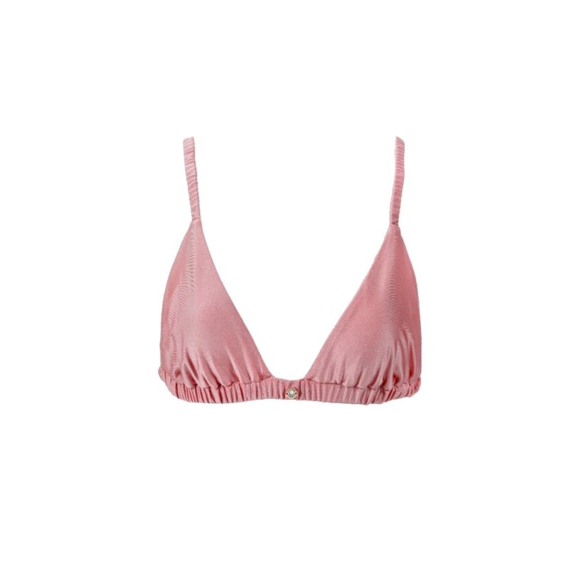 Yasmin Triangle Bikini Top In Pink Musk Decolet The Label Wolf Badger