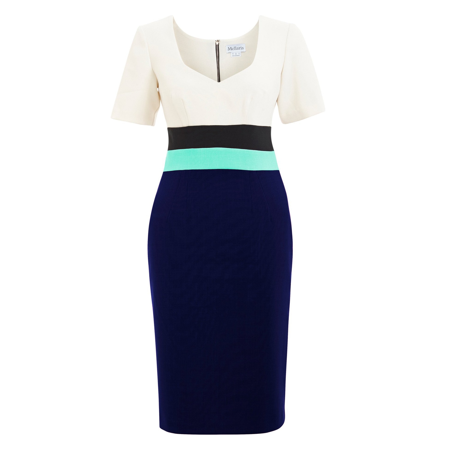 Women’s Blue / Green / White Paris Cream And Navy Dress Xxs Mellaris