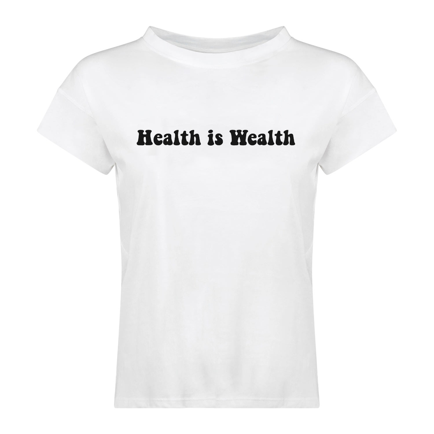 Women’s Tessa Organic Cotton Tee - Health Is Wealth Extra Small Lezat