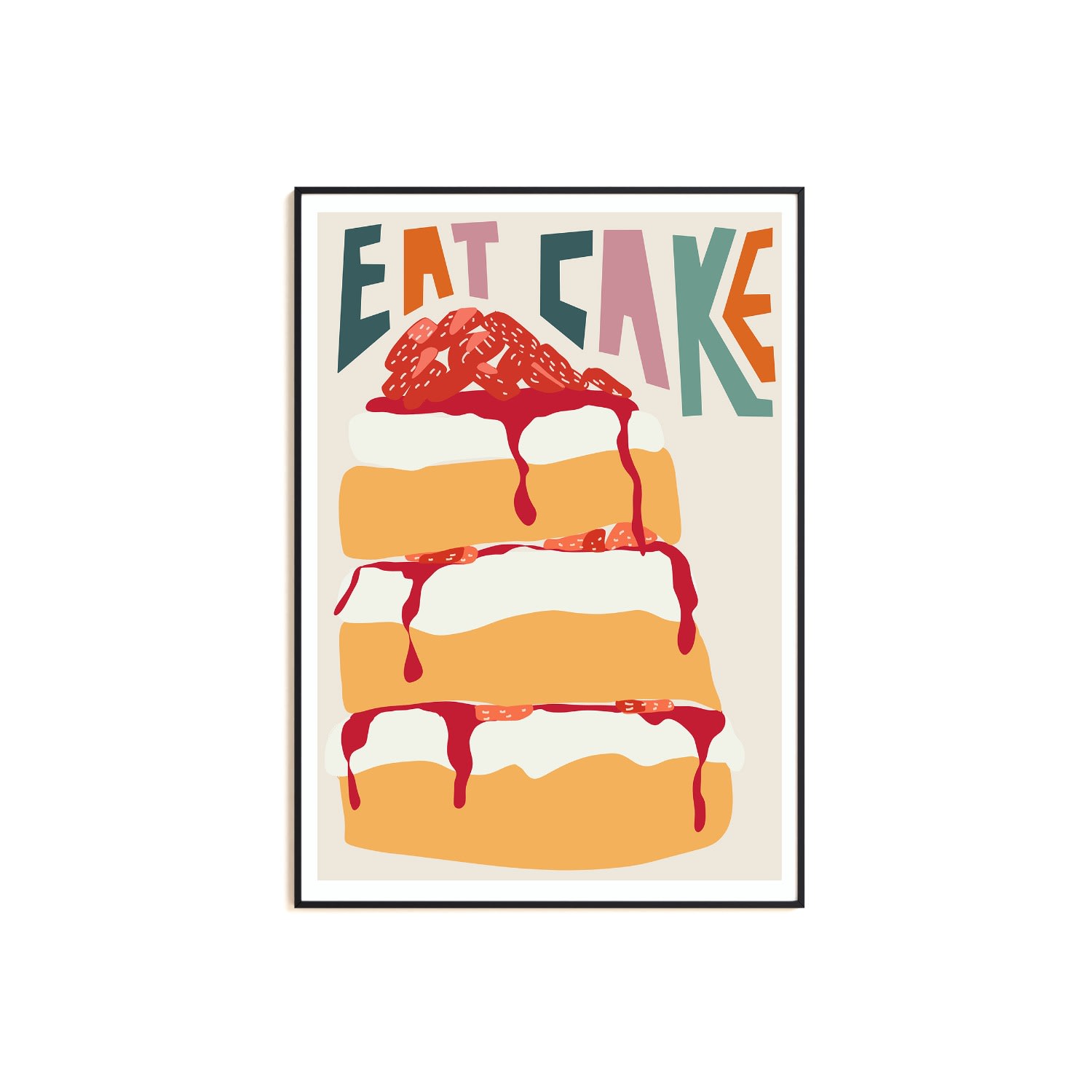 Eat Cake Art Print - A2 Natalie Cass Art
