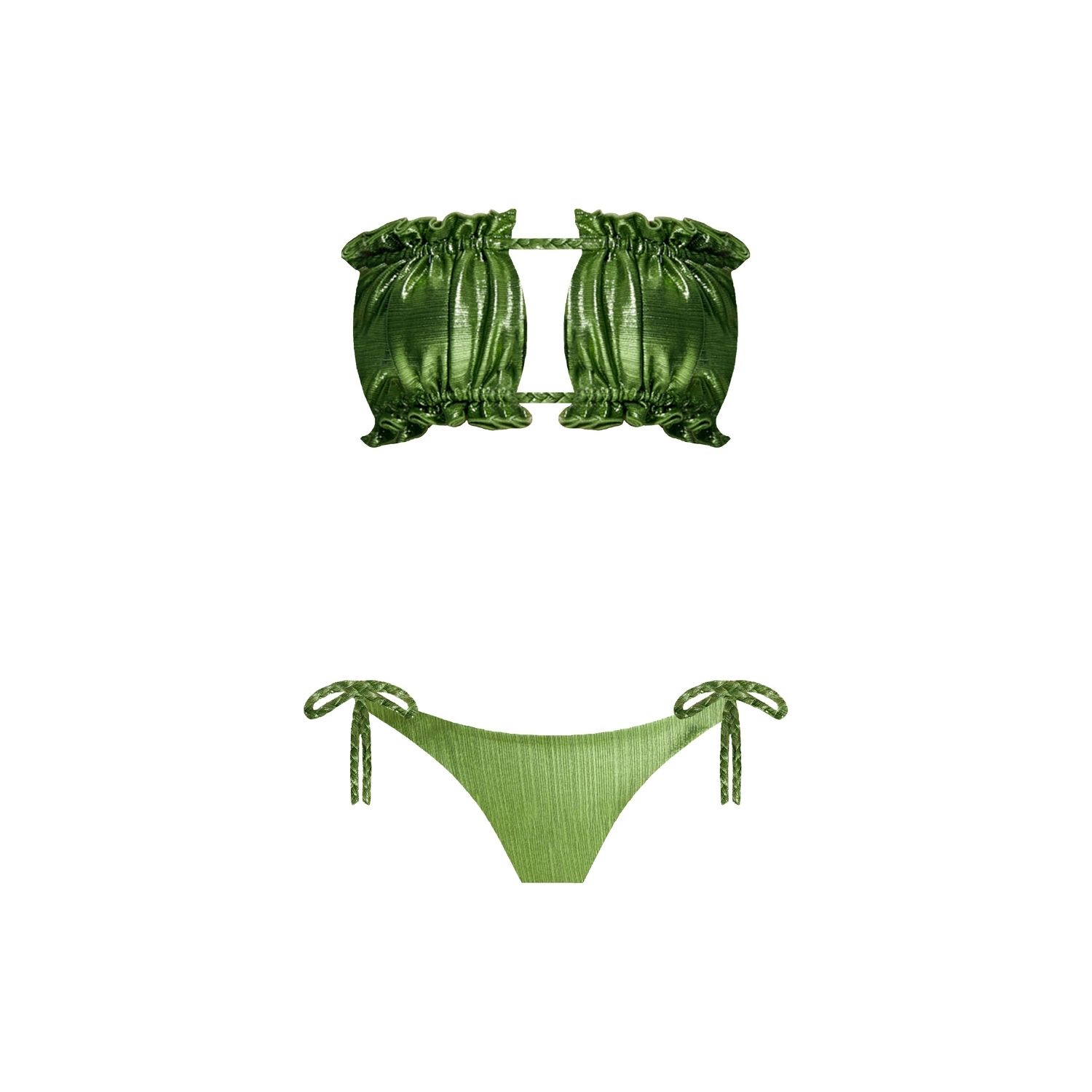 Nur Karaata Women S Shinny Green Sun Bikini Set Modesens