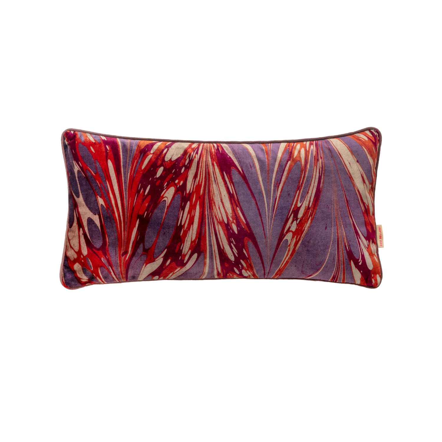 Neutrals / Pink / Purple Jewelled Neptune Oblong Velvet Cushion One Size Susi Bellamy