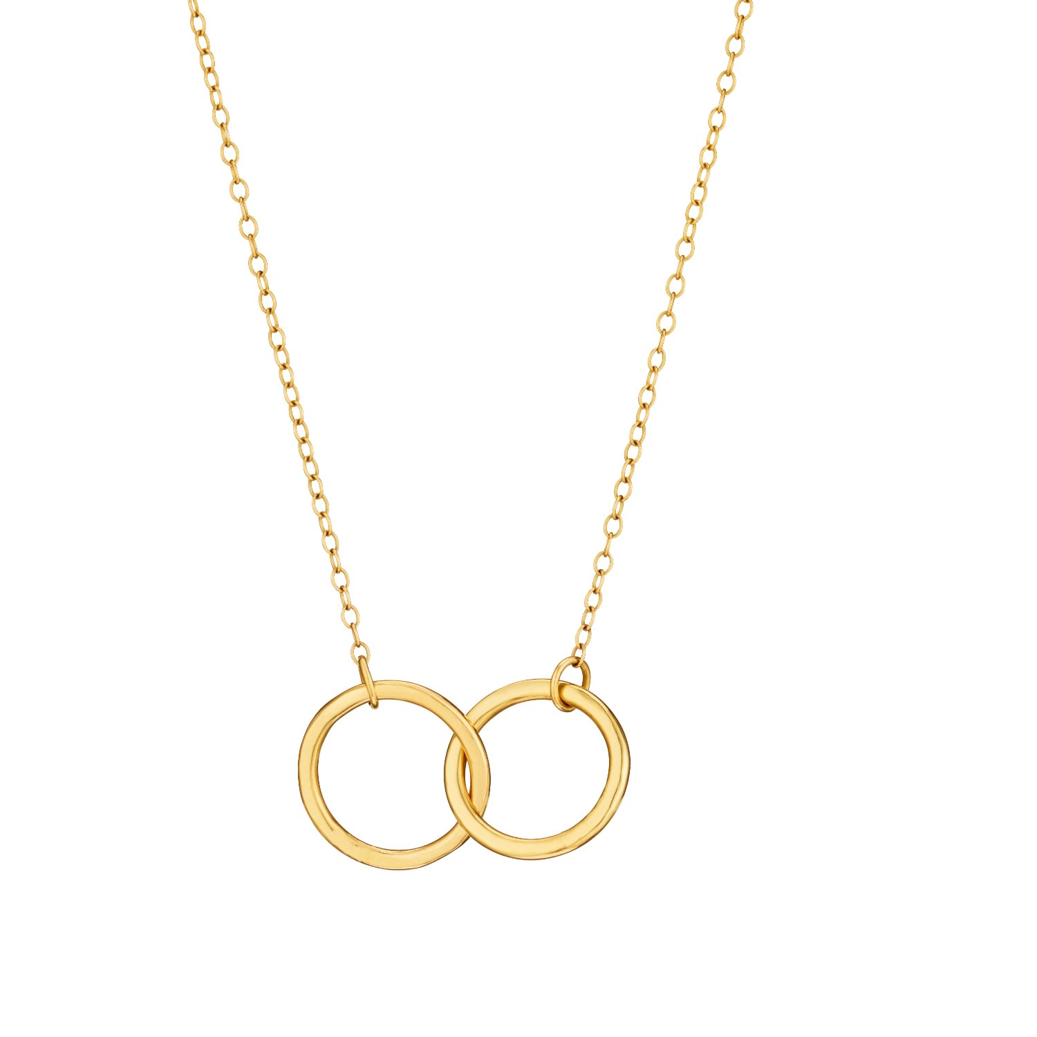 Women’s Yellow Gold Plated Medium Double Hoop Necklace Posh Totty Designs