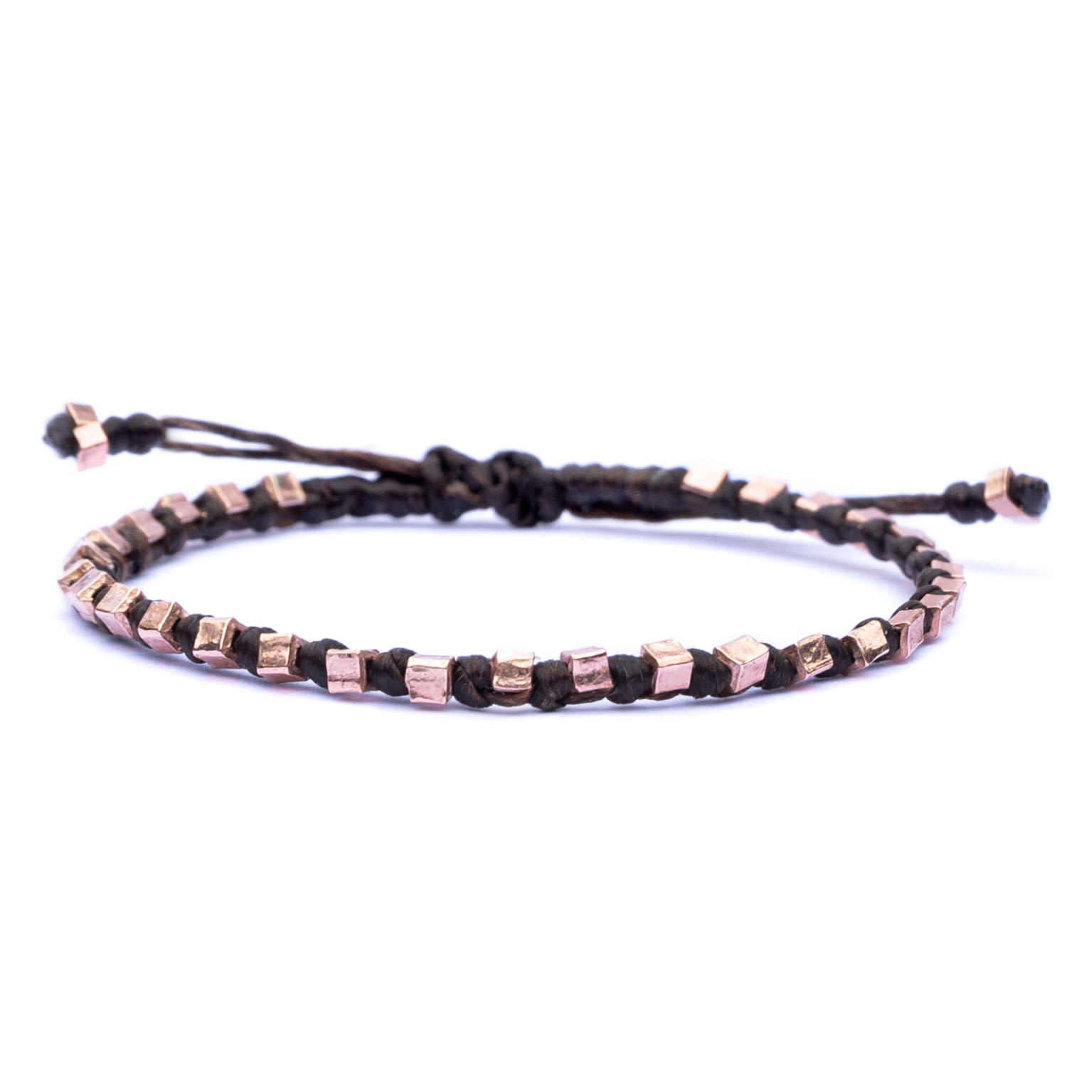 Women’s Aurora Brown Cord And Vermail Rose Gold Bracelet - Brown Harbour Uk Bracelets