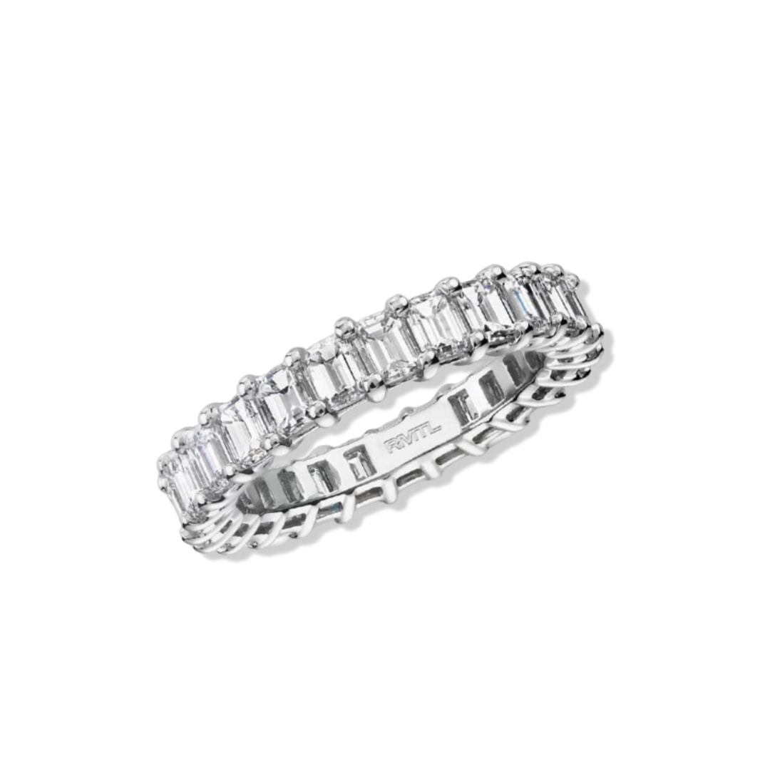 Women’s Silver Elisa Princess Cut Eternity Band - White Gold Rachelment